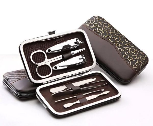 7 Pcs Set Nail Clippers And Beauty Tool Stainless Steel Professional Manicure Pedicure Set With Pu Case For Home Travel