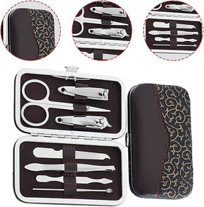 7 Pcs Set Nail Clippers And Beauty Tool Stainless Steel Professional Manicure Pedicure Set With Pu Case For Home Travel