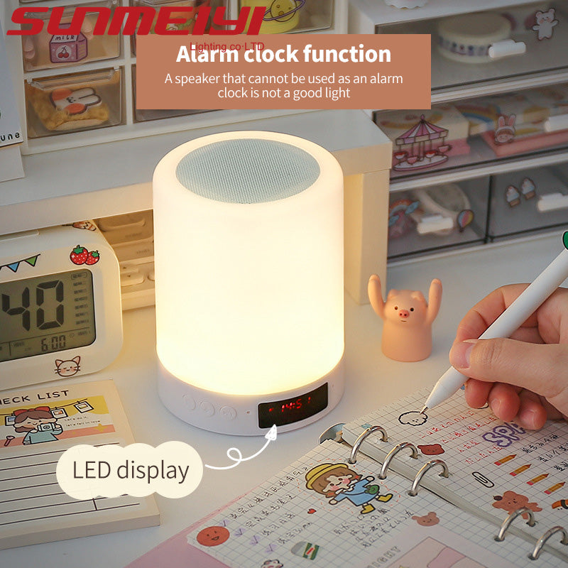 LED Table Lamp Charging Alarm Clock Audio Night Light Wireless Bluetooth