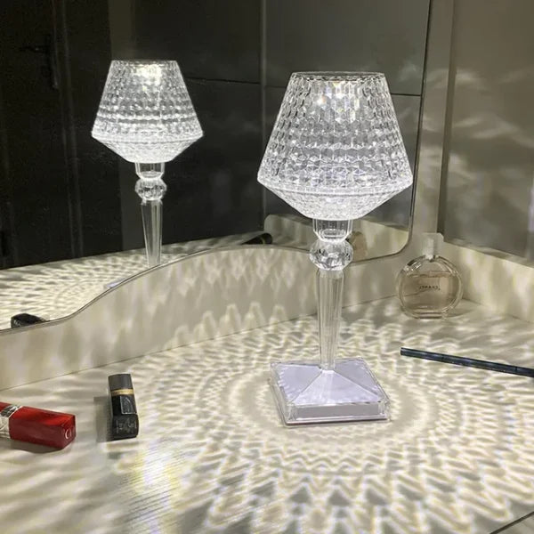 Rise Diamond Table Touch Lamp Crystal Usb Chargeable