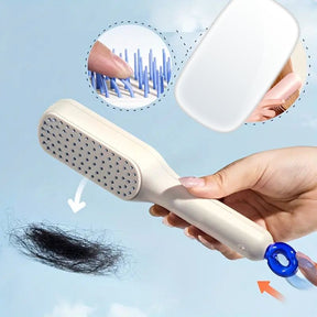 Self Cleaning Hair Brush, One-click Cleaning