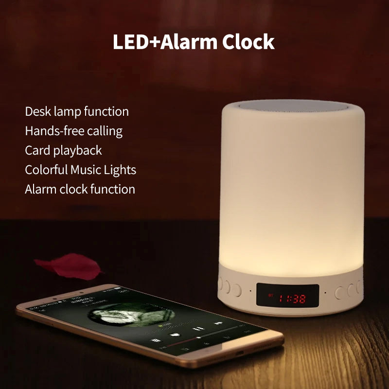 LED Table Lamp Charging Alarm Clock Audio Night Light Wireless Bluetooth